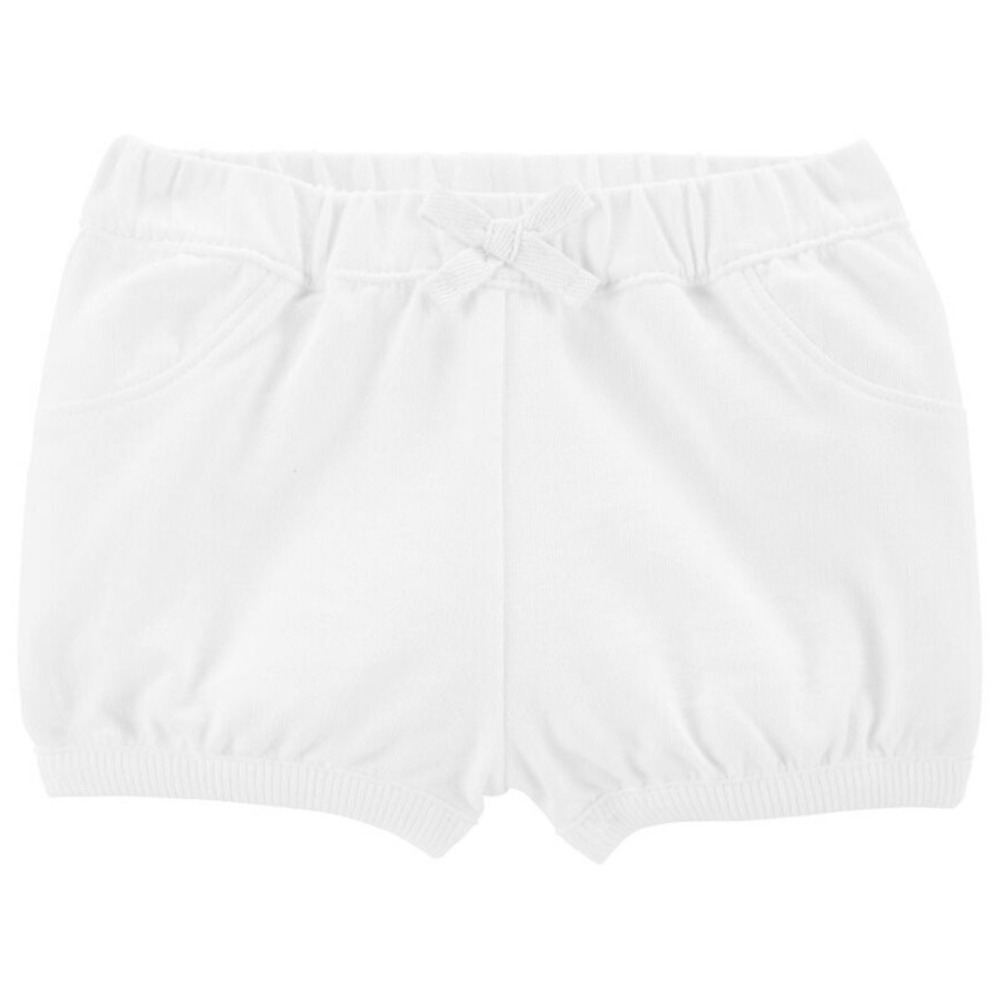 Carters Girls Pull On Shorts 3 Months New with Tags White Elastic Waist Sweet